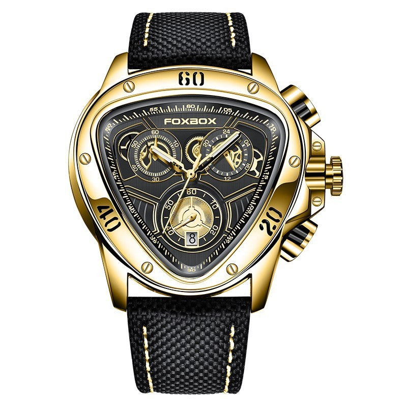 Triangular Snake Dial Luxury Chronograph-Bold Geometric Design