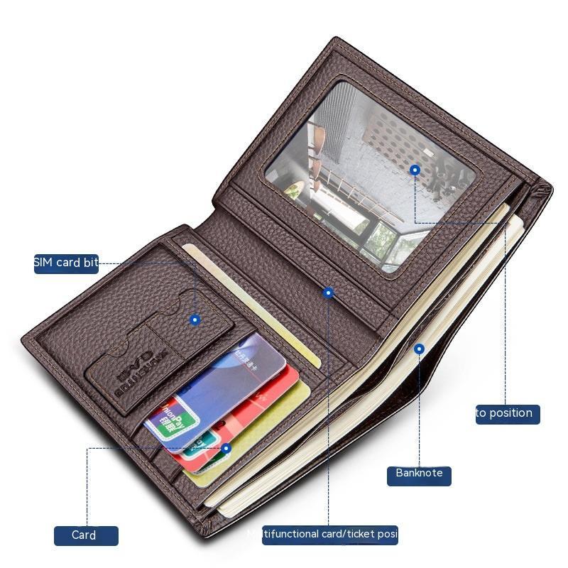 Short First Layer Cowhide Wallet