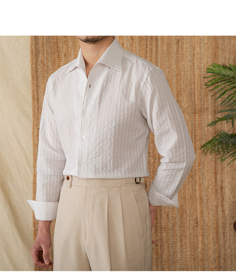 Riviera Cotton Shirt - Italian Riviera Long Sleeve