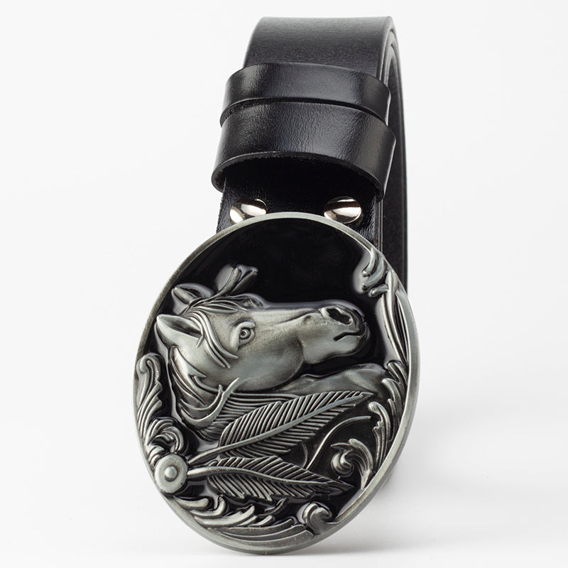 Leather buckle belt - Stallion Edition
