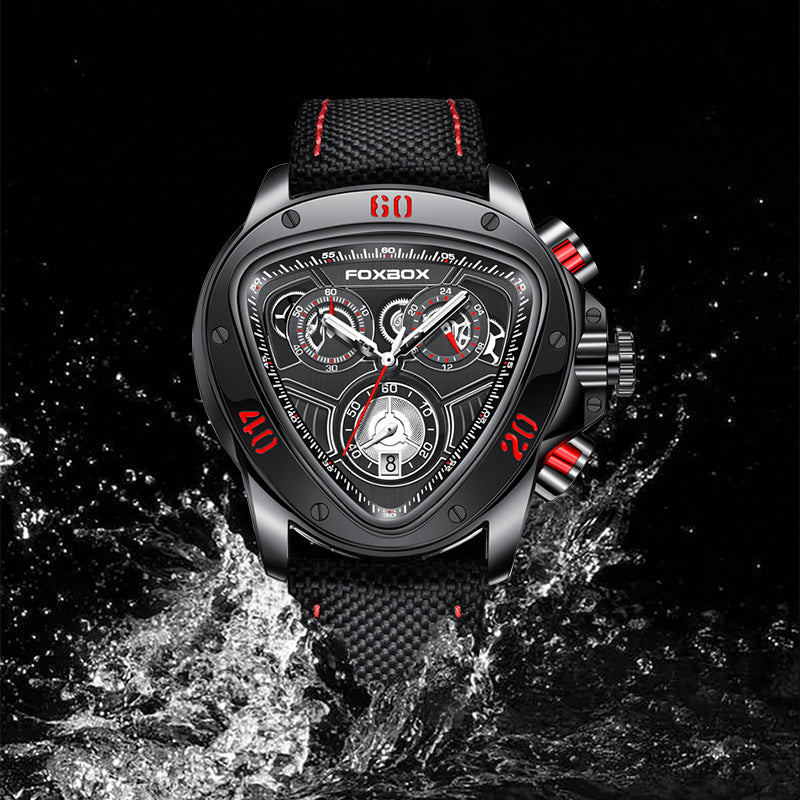 Triangular Snake Dial Luxury Chronograph-Bold Geometric Design
