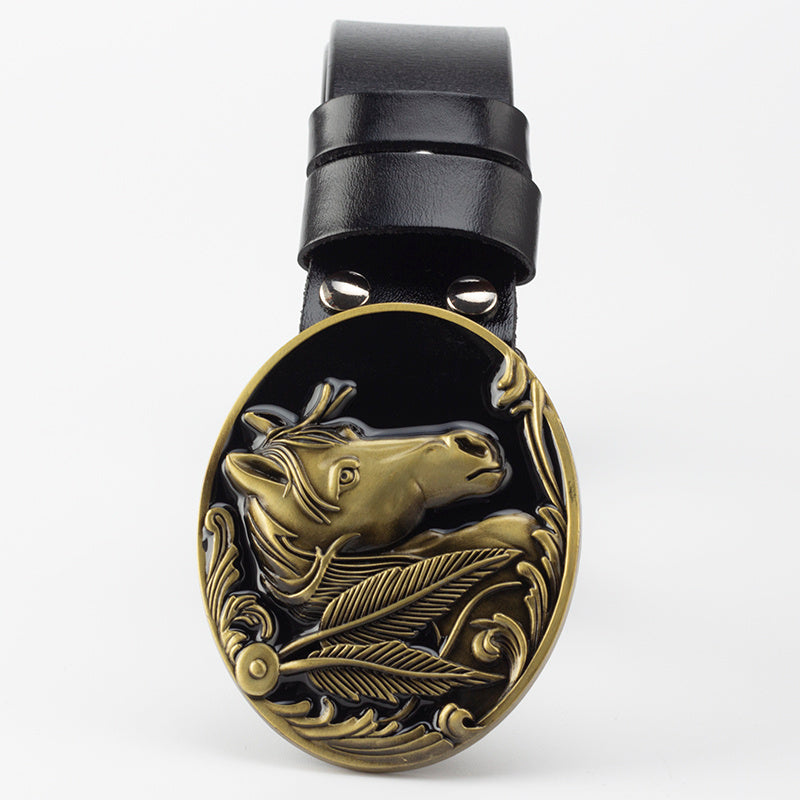 Leather buckle belt - Stallion Edition