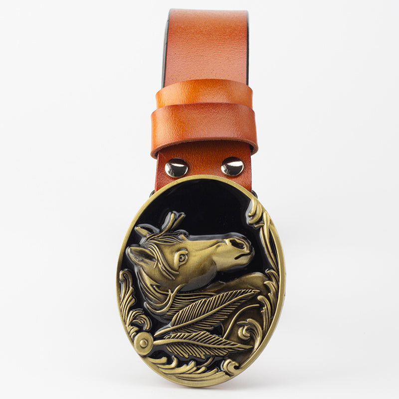 Leather buckle belt - Stallion Edition