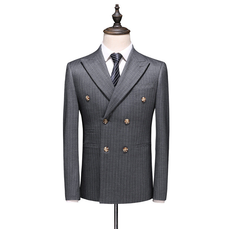 Imperial Double-Breasted 3-Piece Suit-Charcoal Heritage