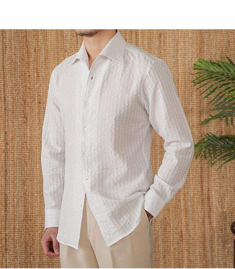 Riviera Cotton Shirt - Italian Riviera Long Sleeve
