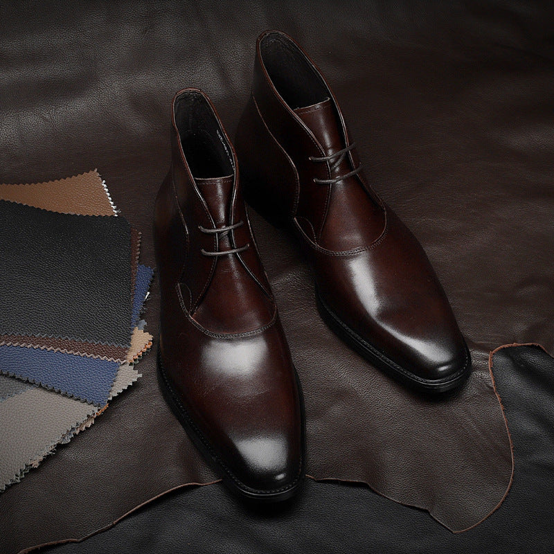 Imperial Gloss Black Executive Boots-Premium Martin Style Men's Footwear