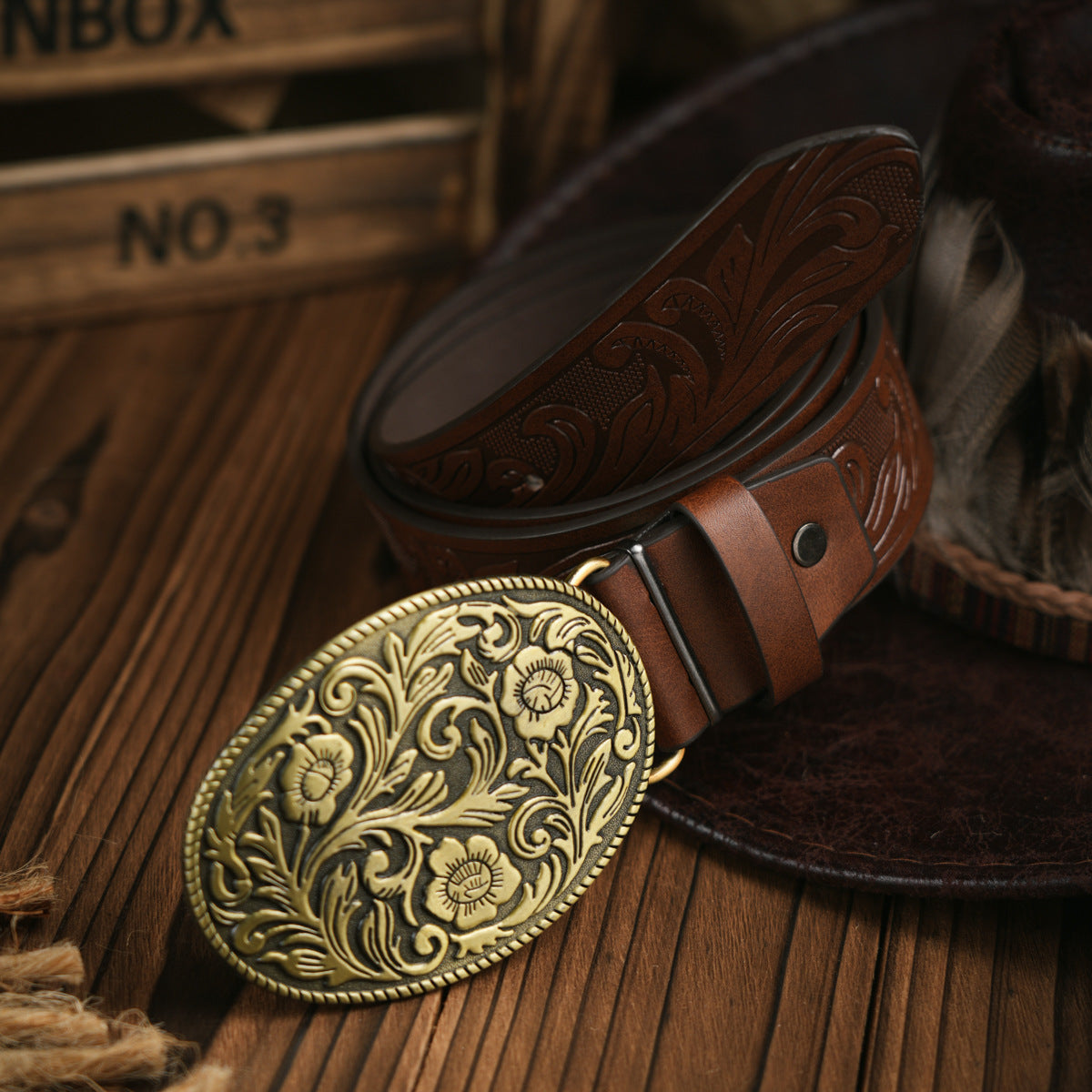 Embossed Leather Belt - Apex  Predator's Edition