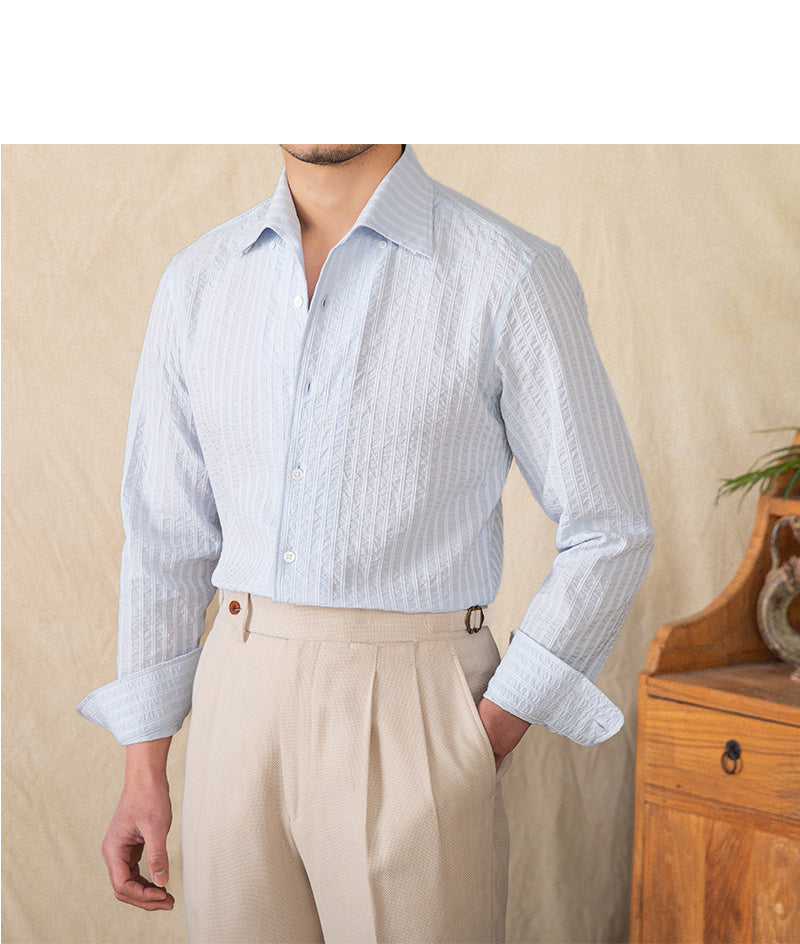 Riviera Cotton Shirt - Italian Riviera Long Sleeve