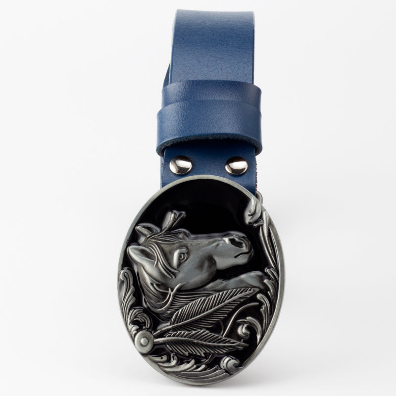 Leather buckle belt - Stallion Edition