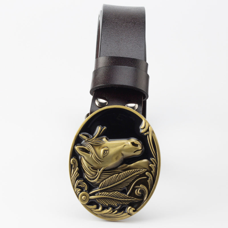 Leather buckle belt - Stallion Edition