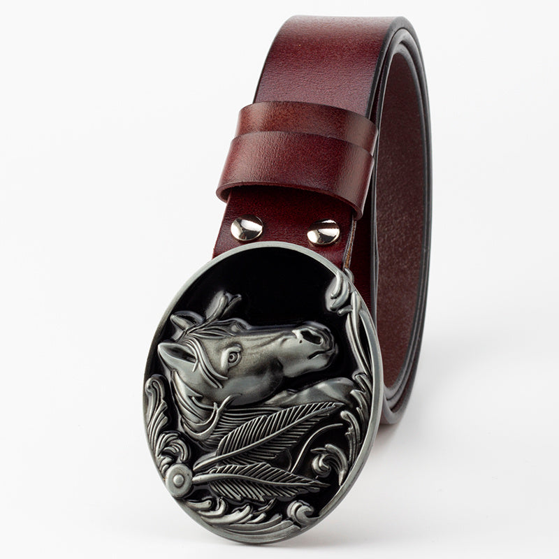 Leather buckle belt - Stallion Edition