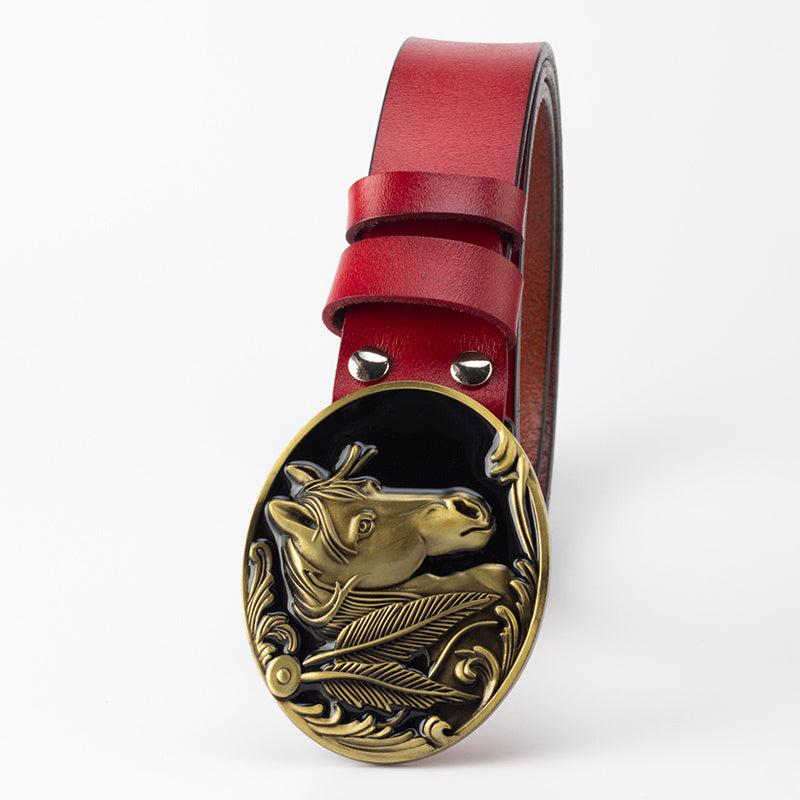 Leather buckle belt - Stallion Edition