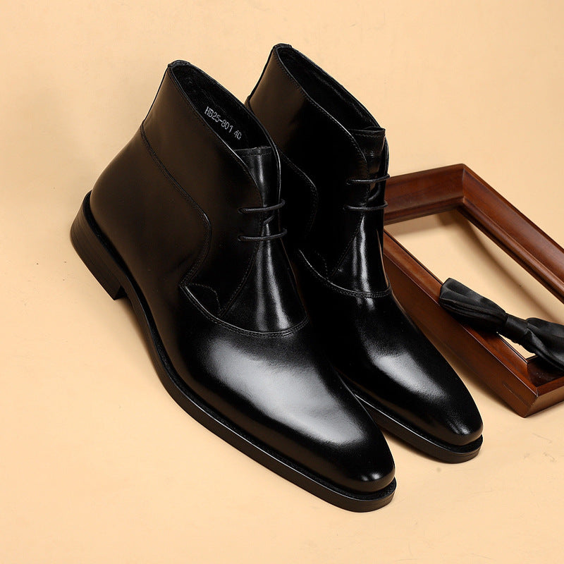 Imperial Gloss Black Executive Boots-Premium Martin Style Men's Footwear