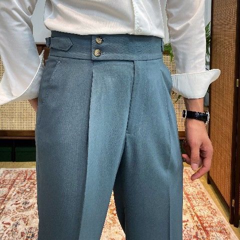 High-Waisted Straight Leg Casual Trousers