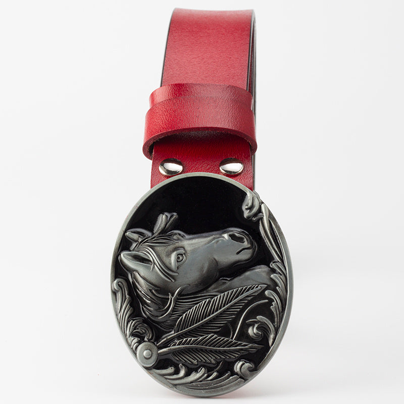 Leather buckle belt - Stallion Edition