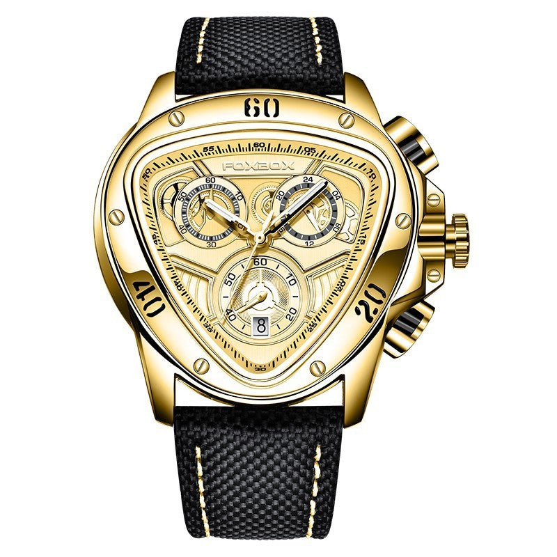 Triangular Snake Dial Luxury Chronograph-Bold Geometric Design