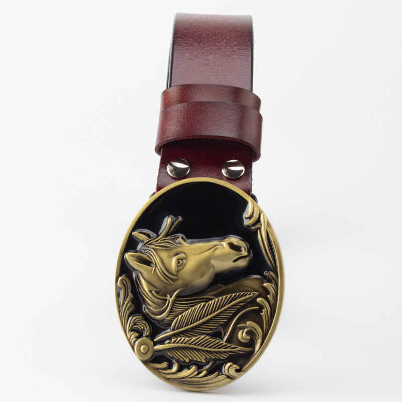 Leather buckle belt - Stallion Edition