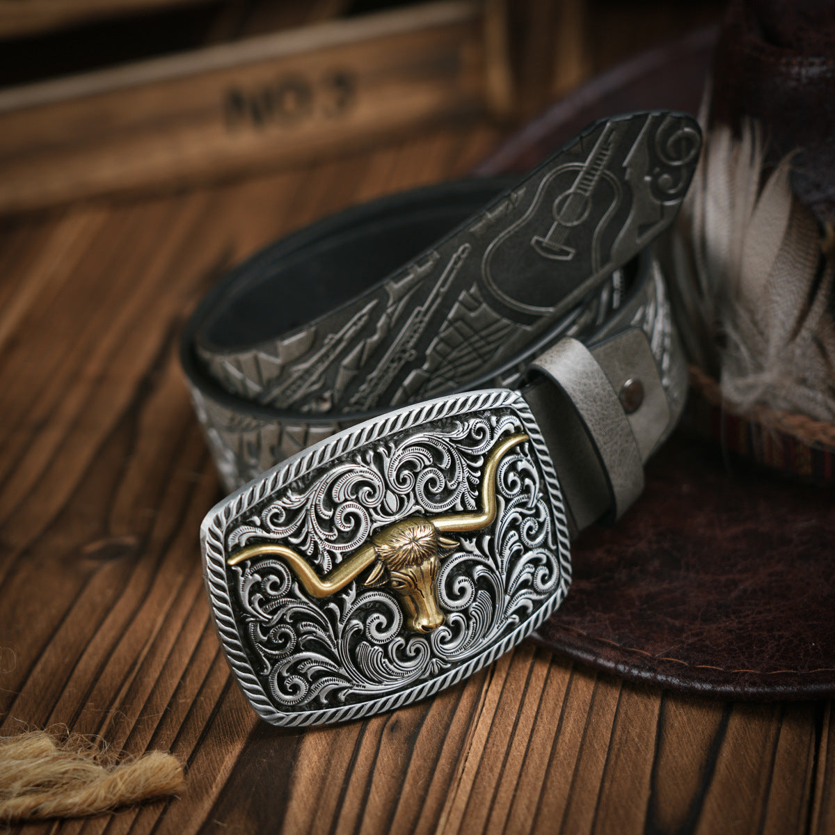 Embossed Leather Belt - Apex  Predator's Edition