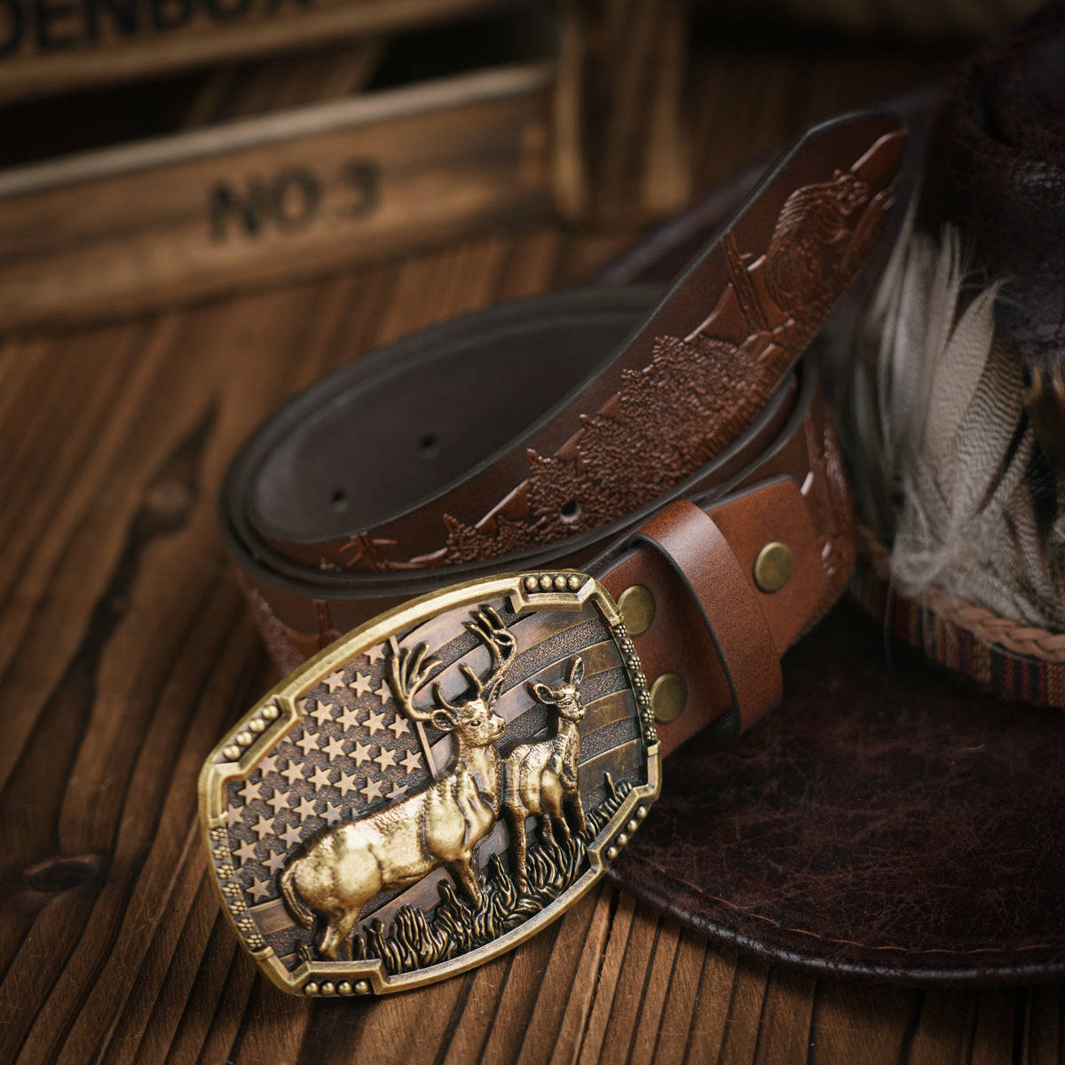 Embossed Leather Belt - Apex  Predator's Edition
