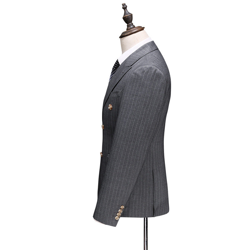 Imperial Double-Breasted 3-Piece Suit-Charcoal Heritage