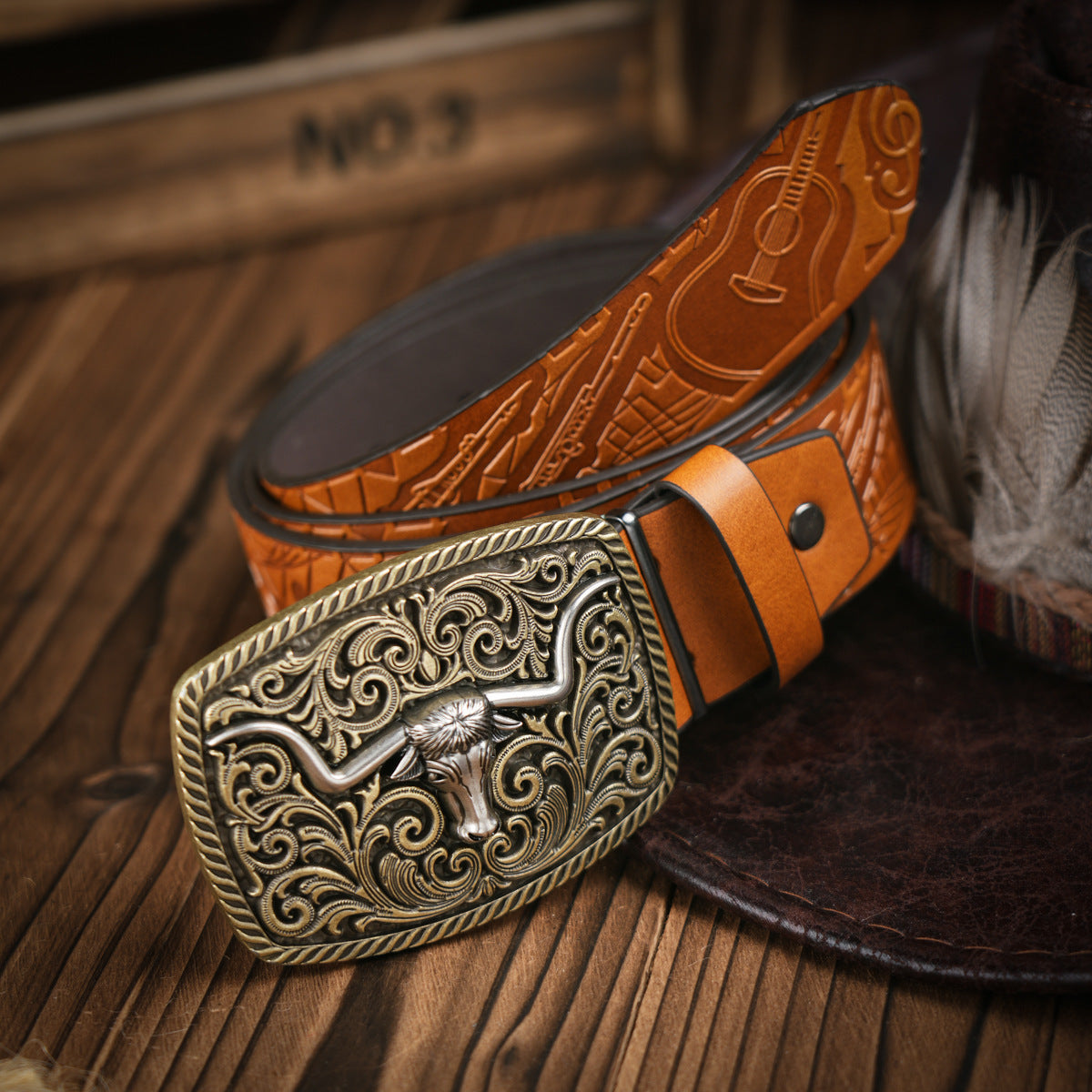 Embossed Leather Belt - Apex  Predator's Edition