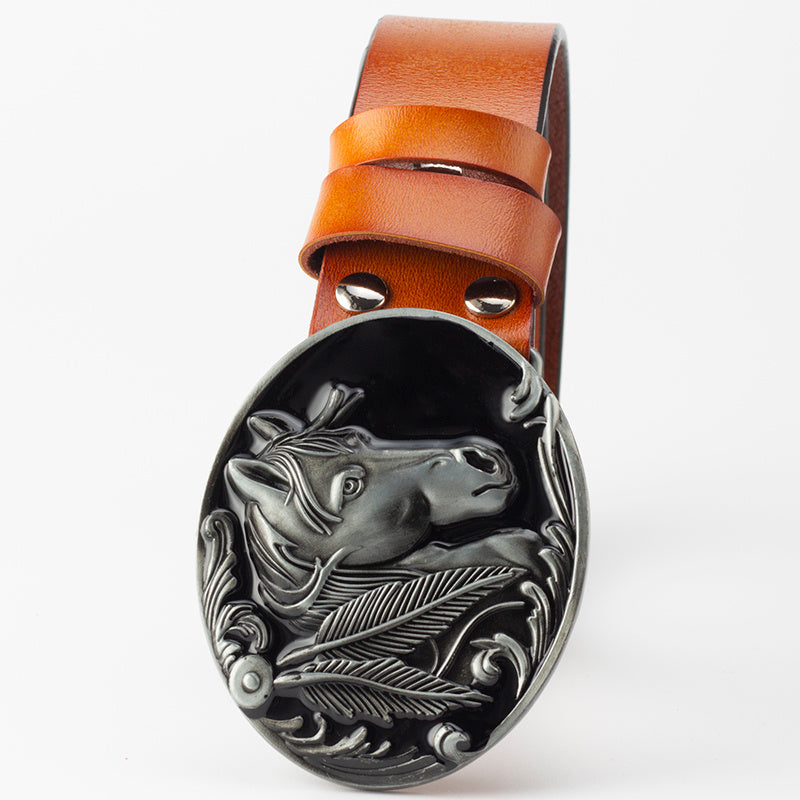 Leather buckle belt - Stallion Edition