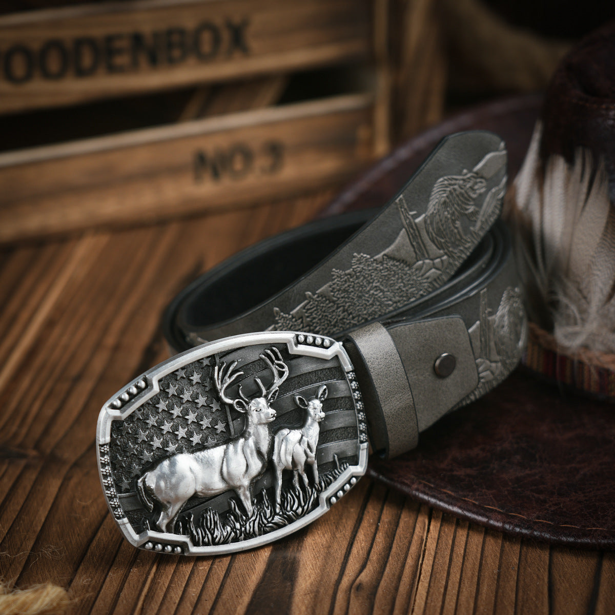 Embossed Leather Belt - Apex  Predator's Edition