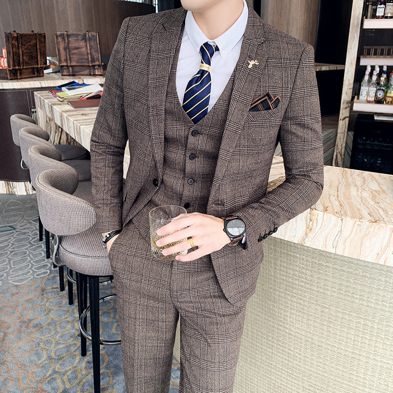 The Raees Heritage Check 3-Piece Suit - Classic Edition