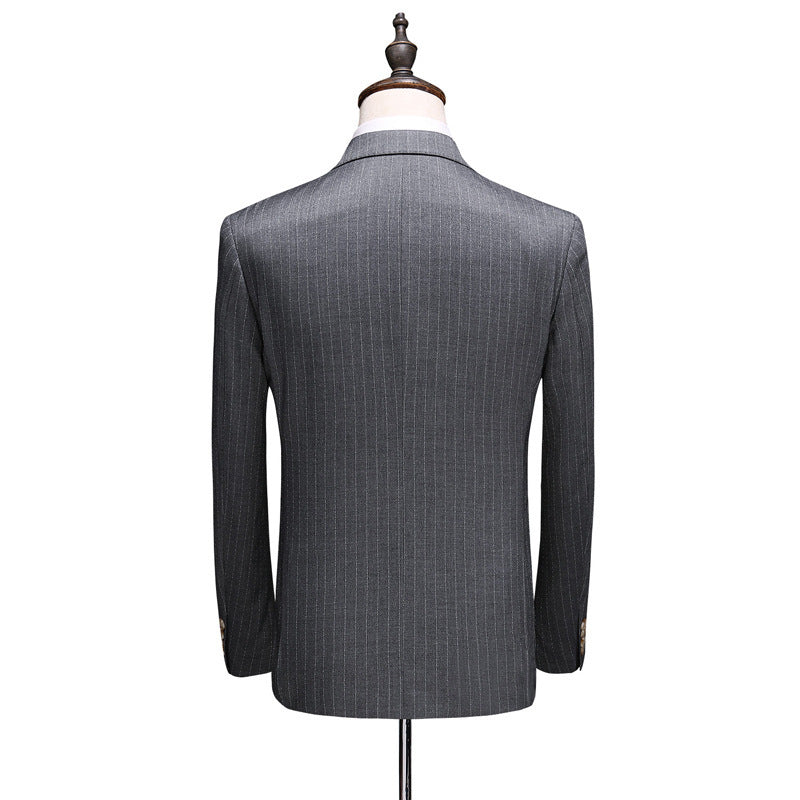 Imperial Double-Breasted 3-Piece Suit-Charcoal Heritage