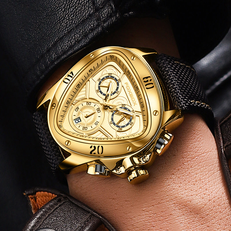 Triangular Snake Dial Luxury Chronograph-Bold Geometric Design