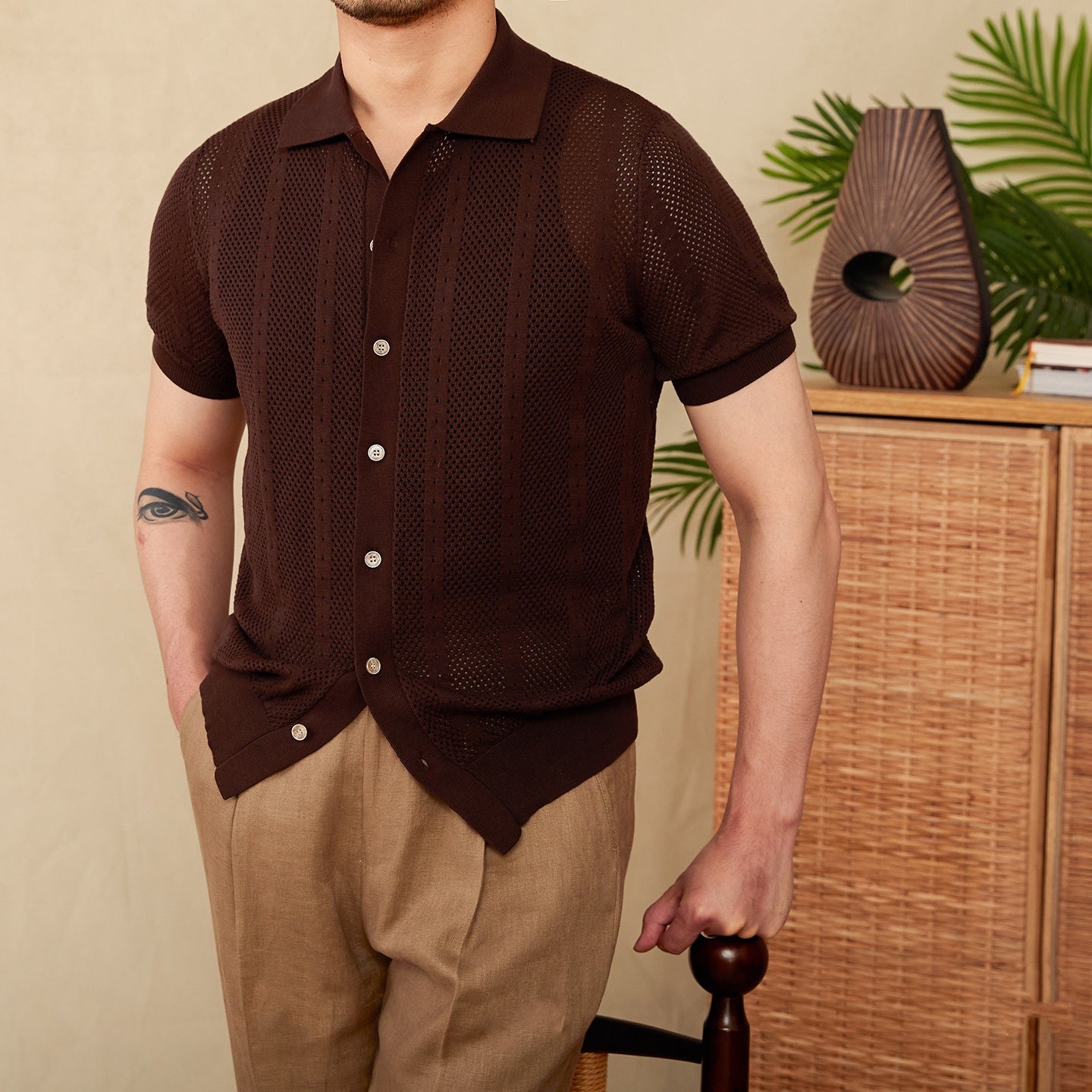 Capri Stripe Polo - Knitted Cardigan Style