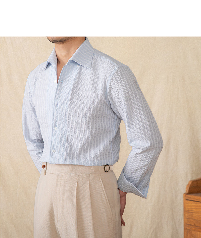 Riviera Cotton Shirt - Italian Riviera Long Sleeve