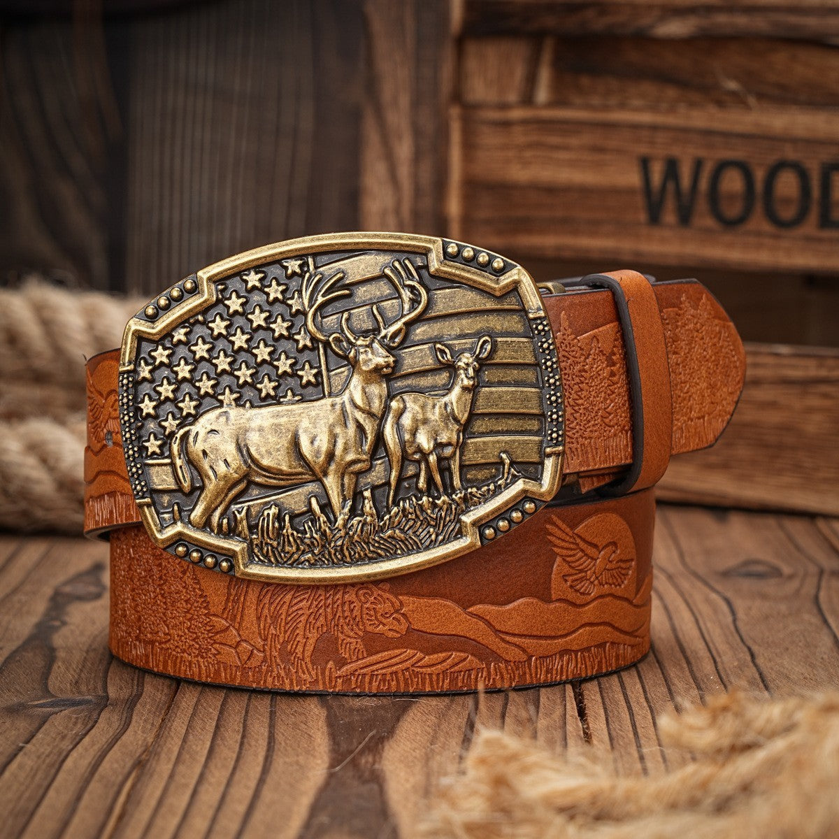 Embossed Leather Belt - Apex  Predator's Edition