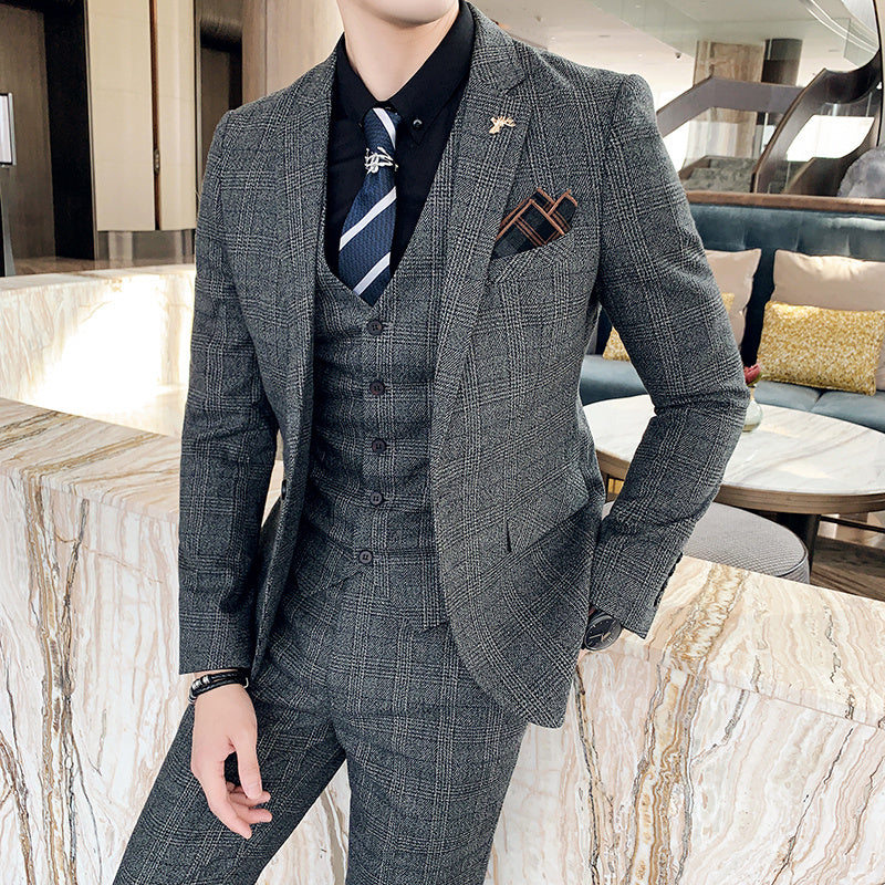 The Raees Heritage Check 3-Piece Suit - Classic Edition