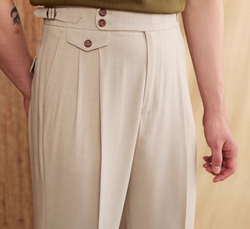 Raees Standard Menu Naples high Waisted Trousers - Italian Riviera Standard – THE RAEES LUXE