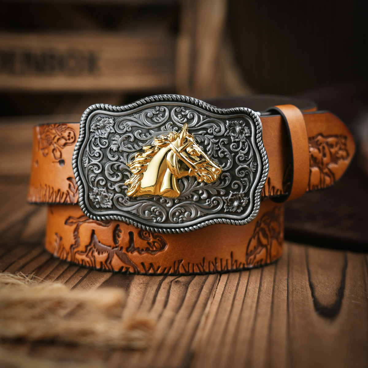 Embossed Leather Belt - Apex  Predator's Edition