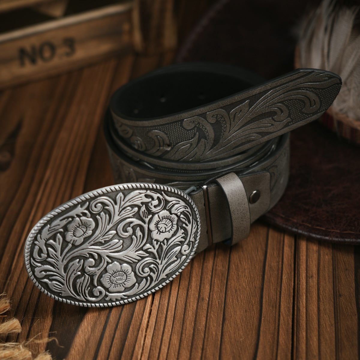 Embossed Leather Belt - Apex  Predator's Edition