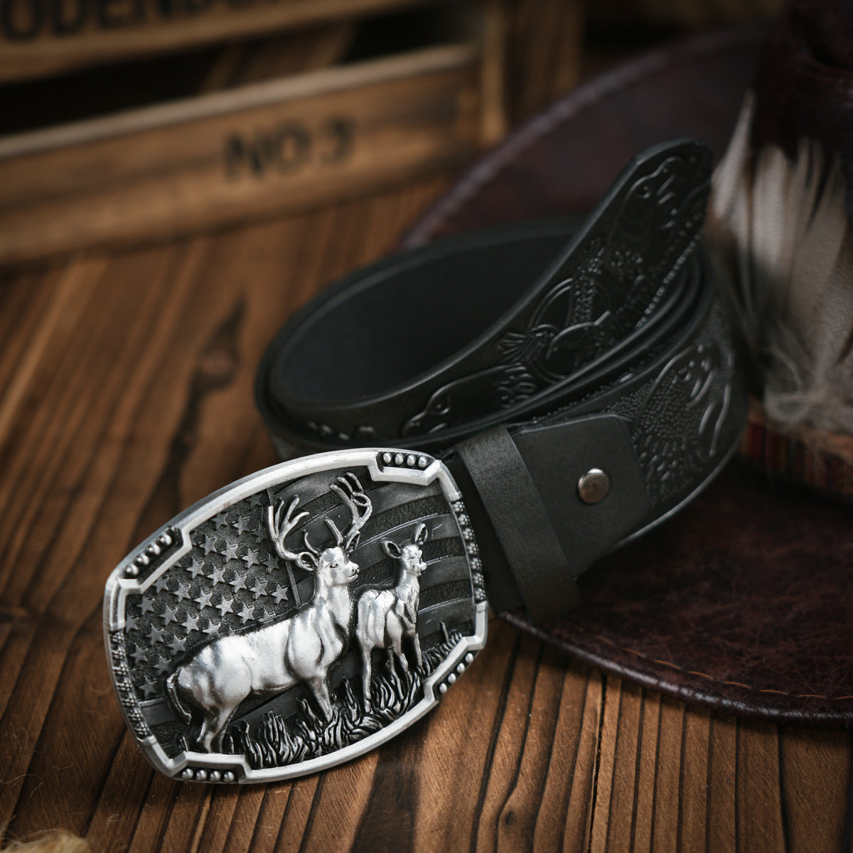 Embossed Leather Belt - Apex  Predator's Edition