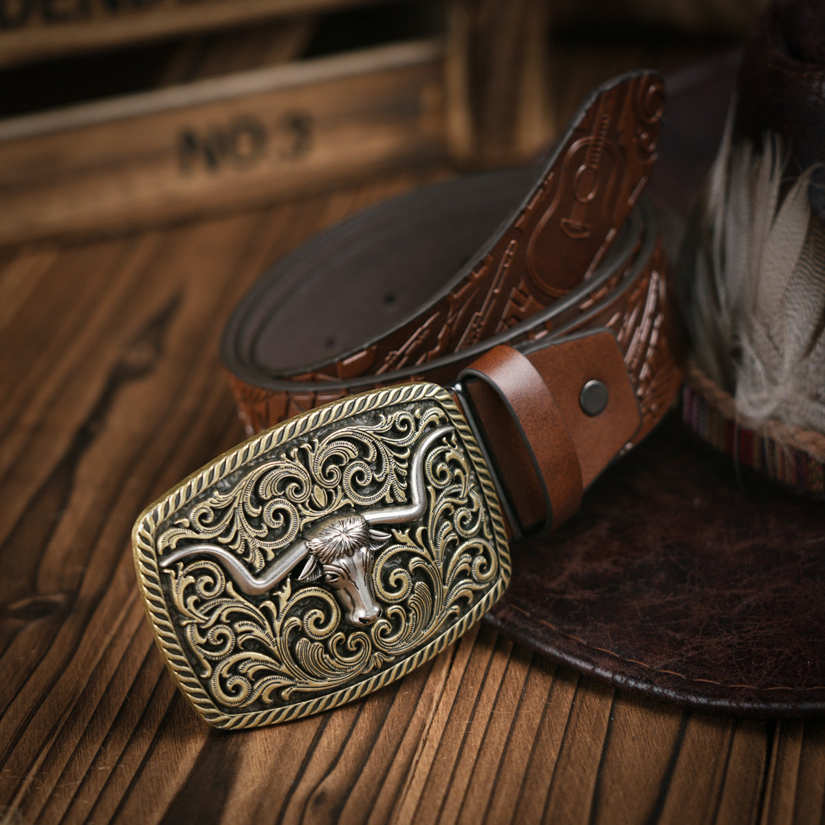 Embossed Leather Belt - Apex  Predator's Edition
