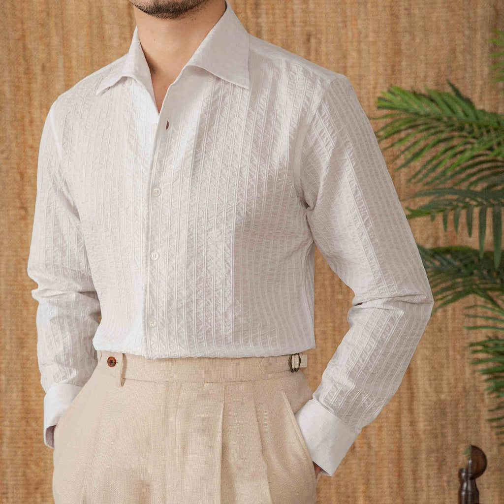Riviera Cotton Shirt - Italian Riviera Long Sleeve