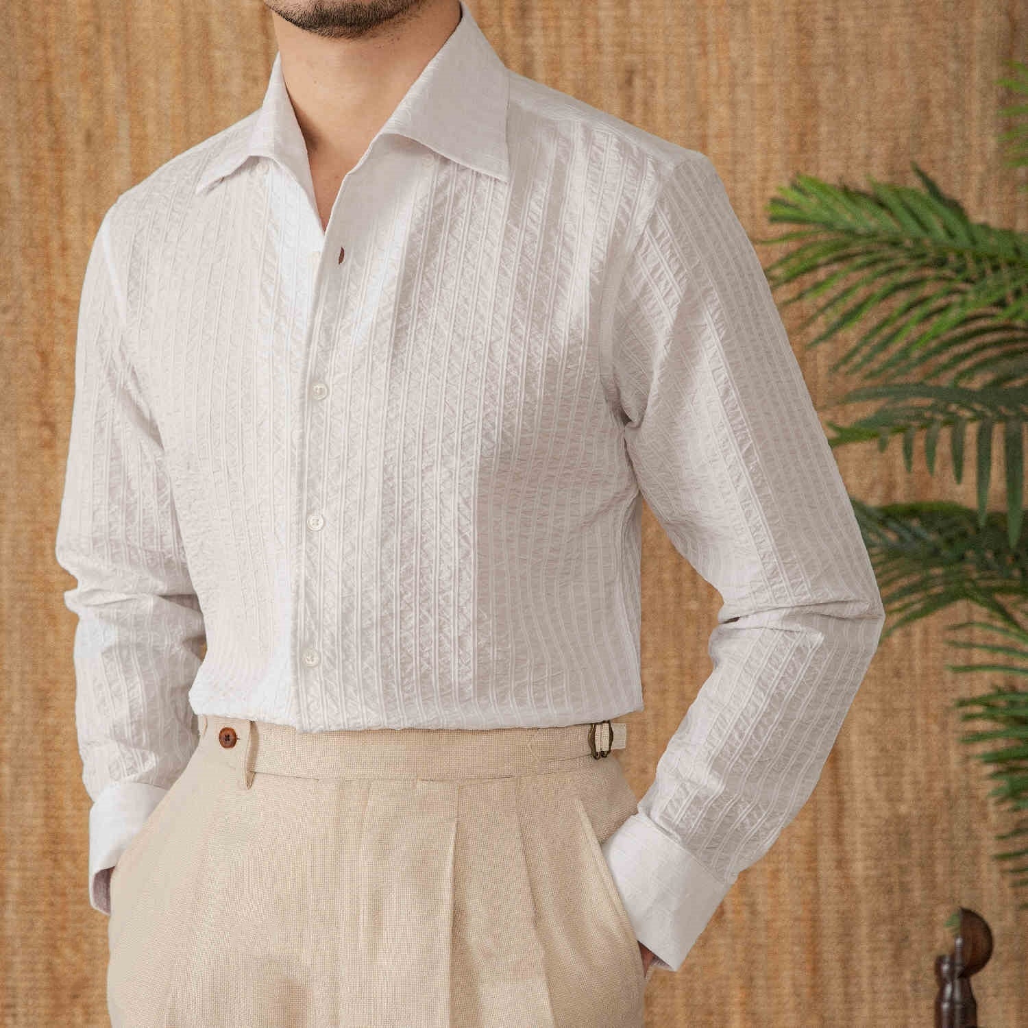 Riviera Cotton Shirt - Italian Riviera Long Sleeve