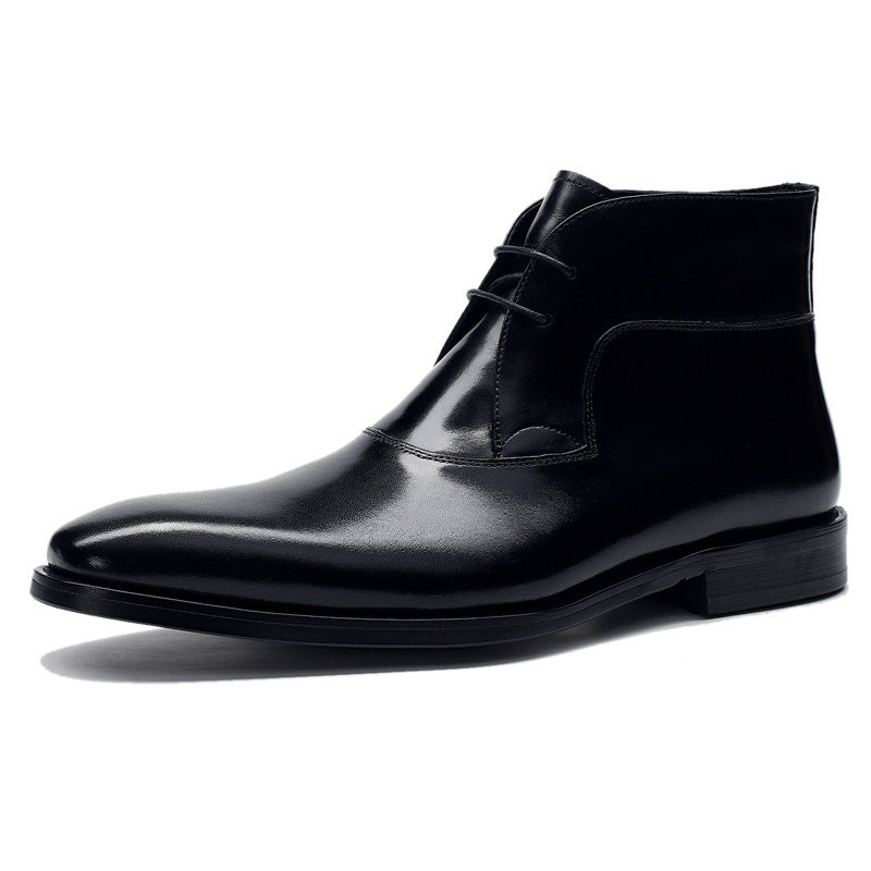 Imperial Gloss Black Executive Boots-Premium Martin Style Men's Footwear